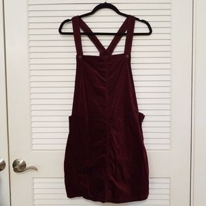 ABOUND Pinafore Dress - Burgundy velveteen